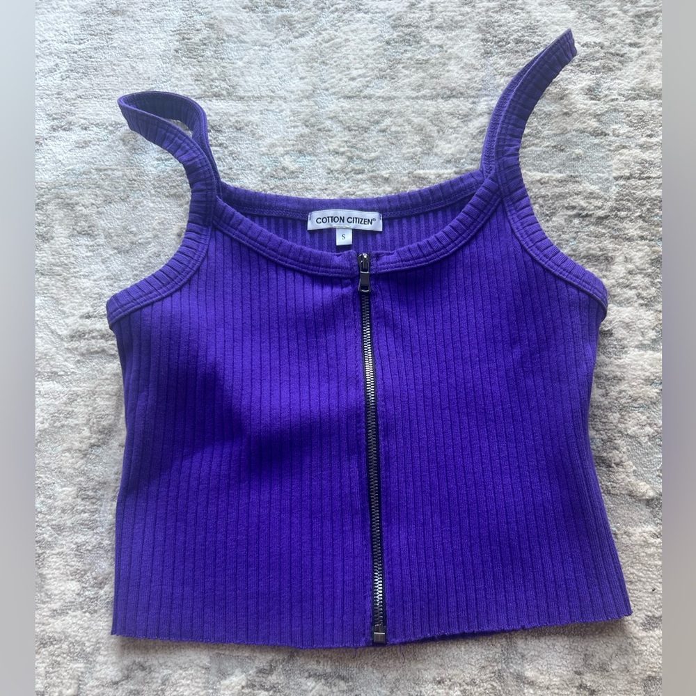 Cotton Citizen Zip Up Crop Tank Size XS NWOT